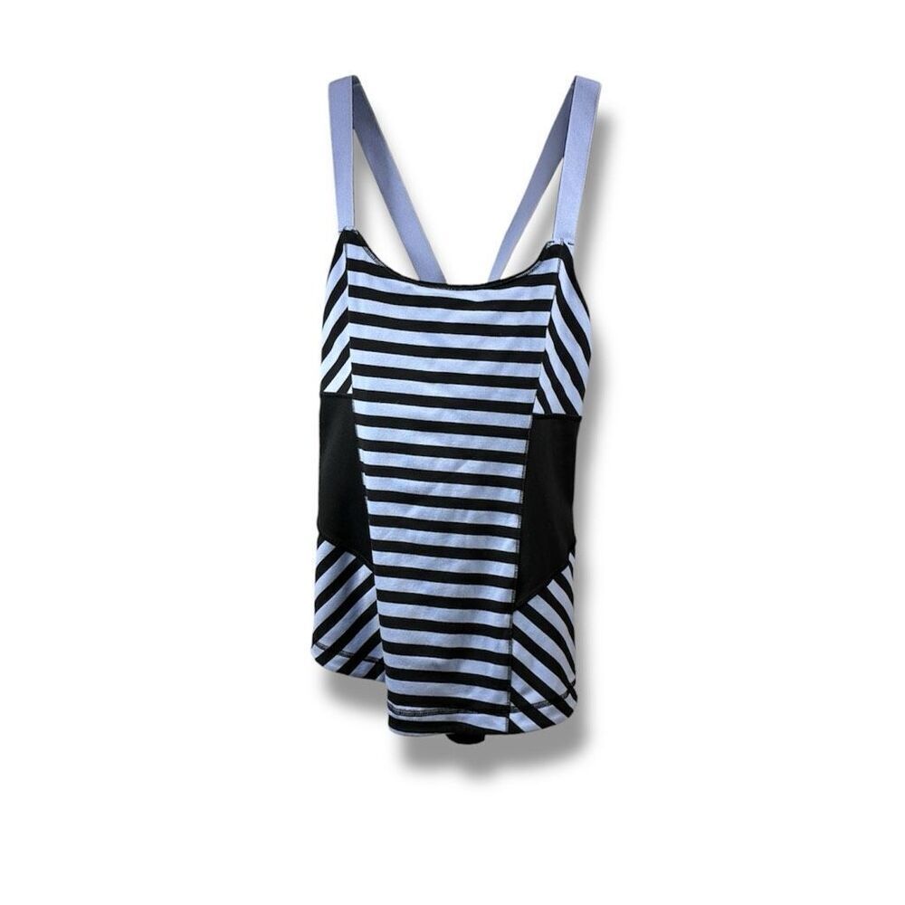 Lululemon Work it Out Tank in Sea Stripe Polar Haze in Black Size 10